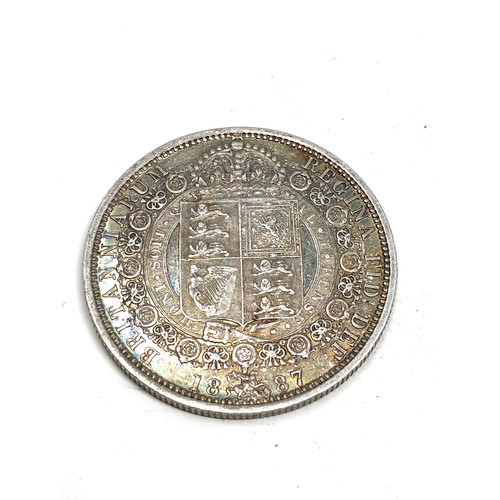 432 - Victorian 1887 half crown high grade coin