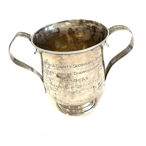 3 - Sterling silver loving cup london 1783 maker william cahell weight with faults