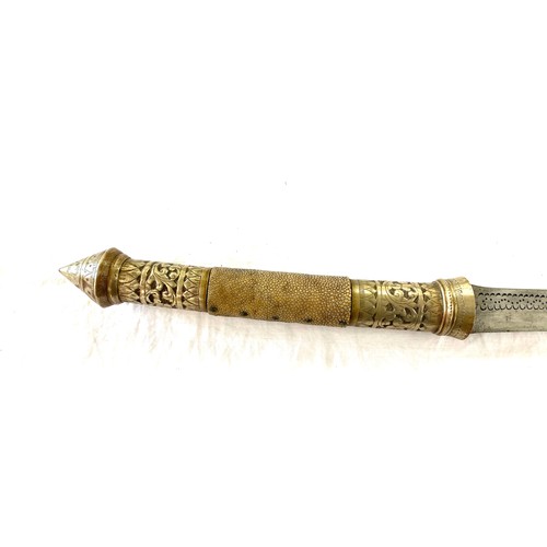 400 - Burmese dha sword length 34.5ins