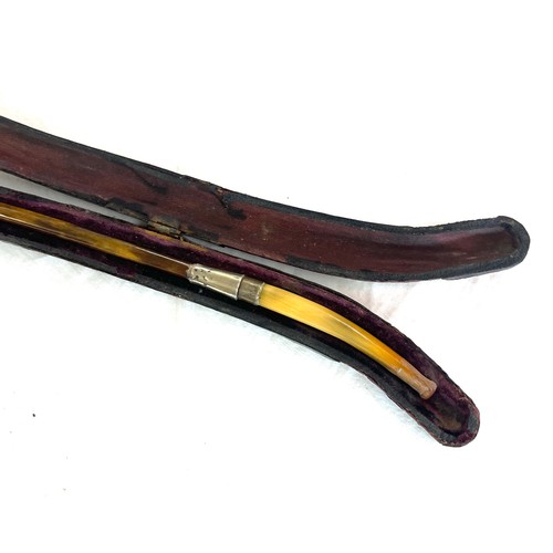 436 - Rare church wardens pipe made from albatross bone in original fitted case