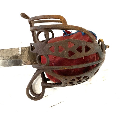 409 - Regimental scottish basket hilt sword by mole Victorian 19th century lacking grip & pommel