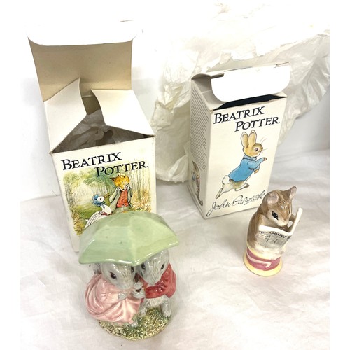 62 - Boxed Beatrix Potter Mrs Tiggy Winkle nursery set, Goody and Timmy Tip Toes, Tailor of Gloucester