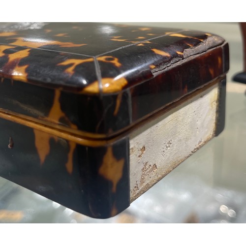 438 - Tortoiseshell box containing 7 cut throat razors