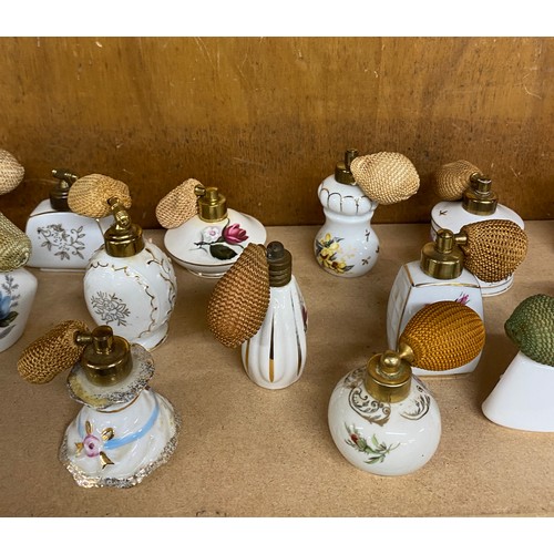 75 - Large selection of pot perfume bottles, various designs / makers/ sizes