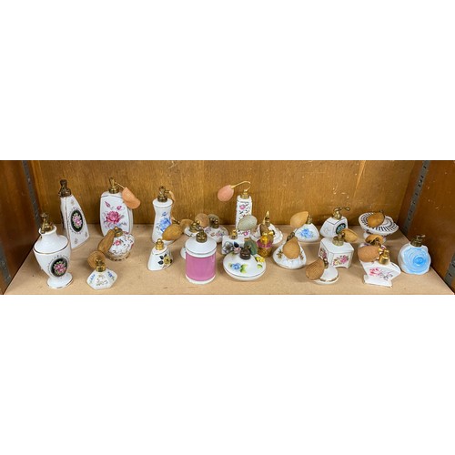 92 - Large selection of pot perfume bottles, various designs / makers/ sizes