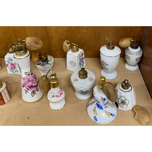 92 - Large selection of pot perfume bottles, various designs / makers/ sizes