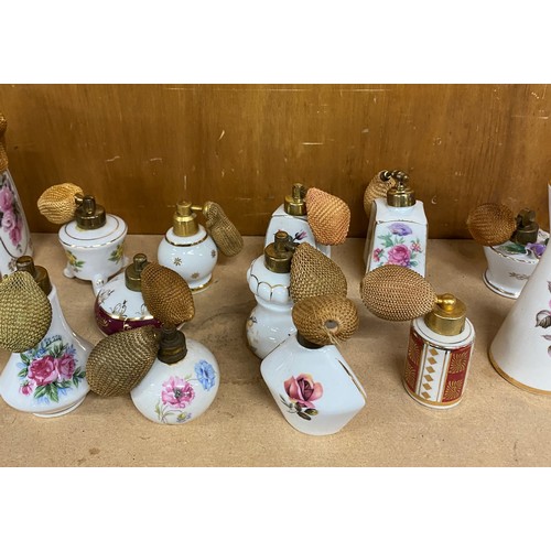 92 - Large selection of pot perfume bottles, various designs / makers/ sizes