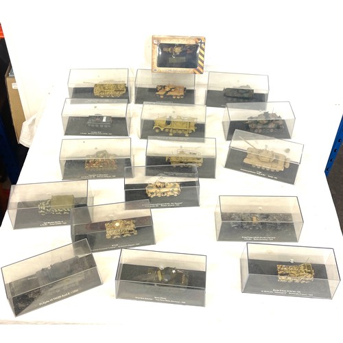 73 - Selection of 16 Die Cast Model tanks to include LAV 25 national guard,  Marder III, M4A3, etc