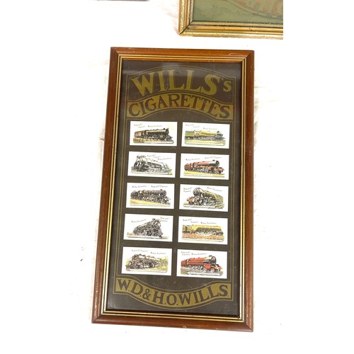 81 - Selection framed cigarette cards, to include Wills cards