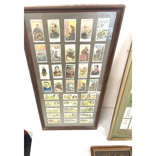 81 - Selection framed cigarette cards, to include Wills cards