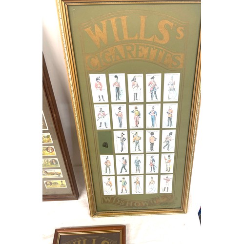 81 - Selection framed cigarette cards, to include Wills cards