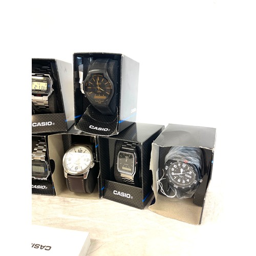 544 - Selection of new in boxes mens Casio wristwatches x 7, all untested