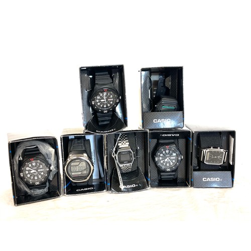 539 - Selection of new in boxes mens Casio wristwatches x 7, all untested