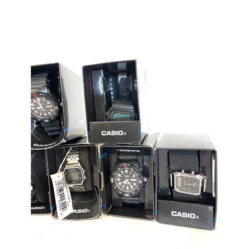 539 - Selection of new in boxes mens Casio wristwatches x 7, all untested