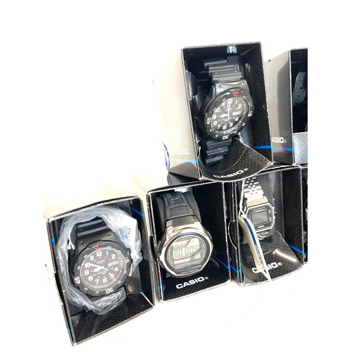 539 - Selection of new in boxes mens Casio wristwatches x 7, all untested