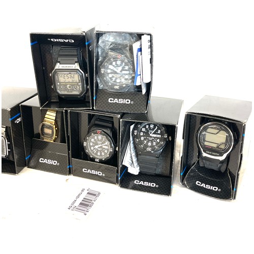 514 - Selection of new in boxes mens Casio wristwatches x 8, all untested