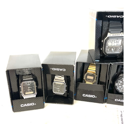 514 - Selection of new in boxes mens Casio wristwatches x 8, all untested