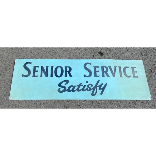 72 - Vintage Senior Service aluminum sign, approximate measurement length 48 inches, Height 16 inches