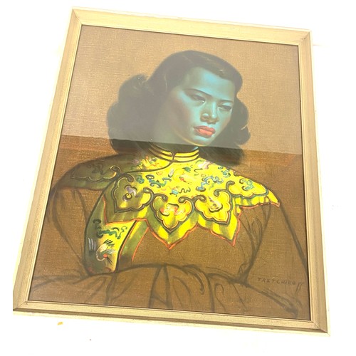 37 - Framed Chinese girl art print by Vladimir Tretchikoff, plus 2 other framed pictures