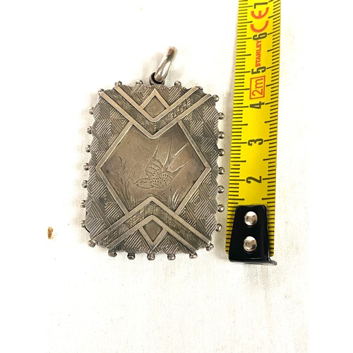 533 - Large Victorian silver locket pendant, approximate height 4.5cm