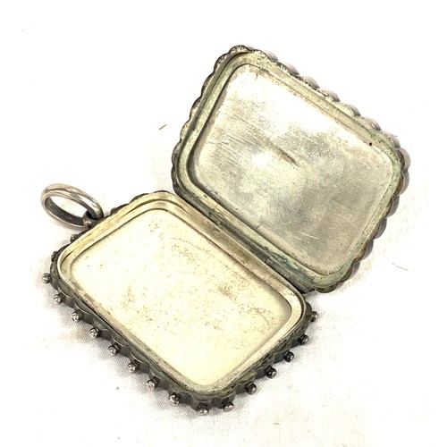 533 - Large Victorian silver locket pendant, approximate height 4.5cm