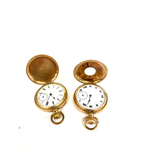 548 - 2 Gold plated pocket watches, to include half hunter, both untested