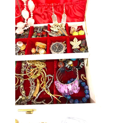 522 - Large selection of assorted costume jewellery in case