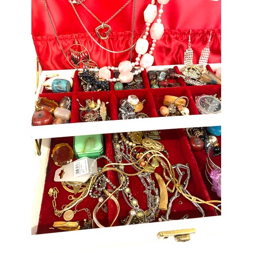 522 - Large selection of assorted costume jewellery in case