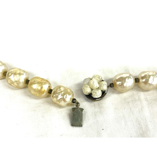 561 - Miriam Haskell baroque pearl champagne necklace with box