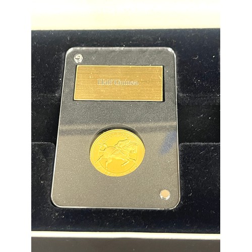 525 - Cased set of 2019 22ct gold proof Guinea's to include full, half and quarter mint coins