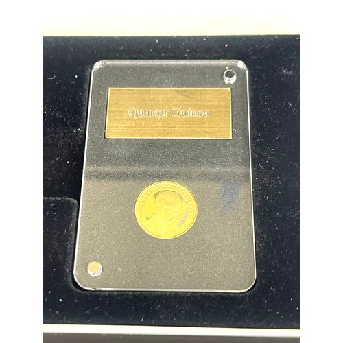 525 - Cased set of 2019 22ct gold proof Guinea's to include full, half and quarter mint coins