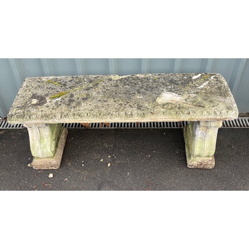 100C - 3 Piece stone bench , seat measurements 46 inches, Depth 16.5 inches, Height 19 inches