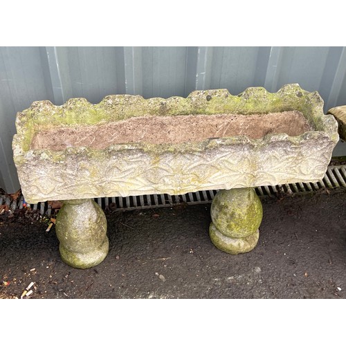 100F - 3 Piece stone planter / trough, approxiamte height on stand is 19 inches