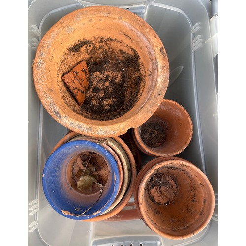 100R - 13 Terracotta plant pots, assorted sizes