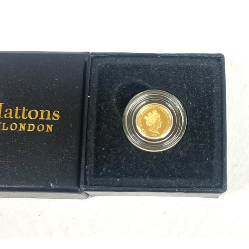 529 - Boxed 1/8th gold Sovereign 2021 - Mint