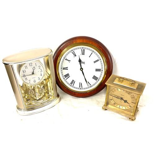 4 - 3 Vintage clocks includes mantel and wall clocks