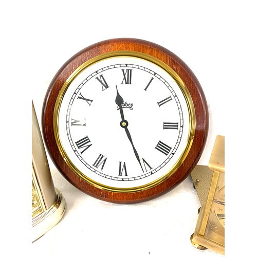4 - 3 Vintage clocks includes mantel and wall clocks