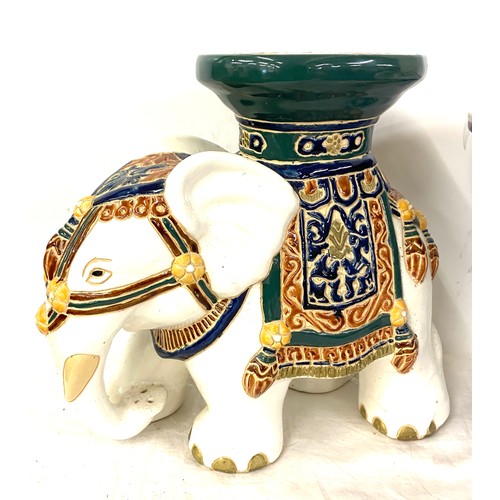 78 - Ceramic elephant plant stand and a ceramic plant pot on stand height of the elephant approx 11.5