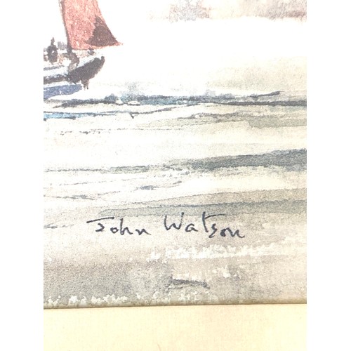 92 - 5 Framed water colour pictures of sail boats, signed John Watson measures approx 12.5