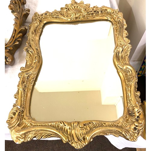 81 - 2 Vintage gilt framed mirrors largest mirror measures approx 26