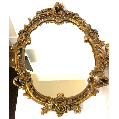 81 - 2 Vintage gilt framed mirrors largest mirror measures approx 26