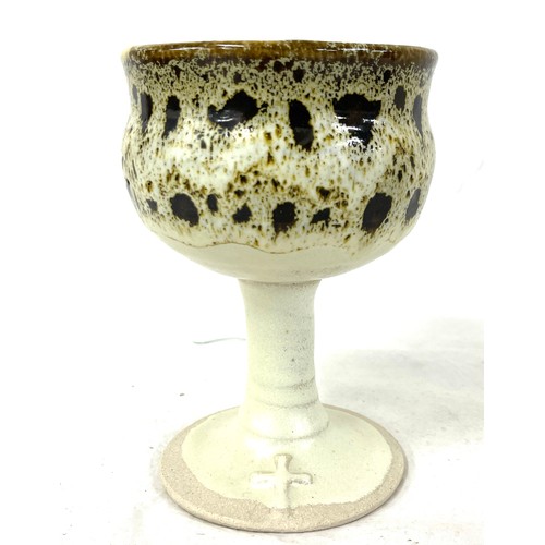 537 - Vintage studio ware chalice, marks to base measures approx 6.5