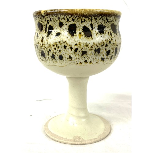 537 - Vintage studio ware chalice, marks to base measures approx 6.5