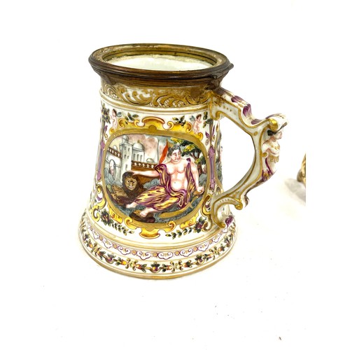 535 - Antique Porcelain lidded tankard after Meissen