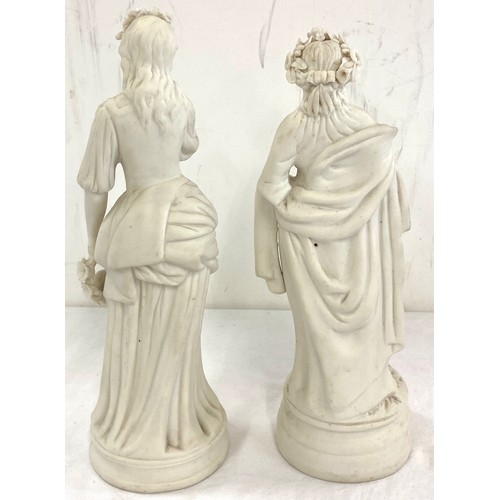 536 - 2 Antique Parian ware lady figurines