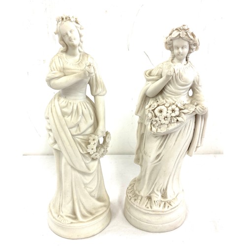 536 - 2 Antique Parian ware lady figurines