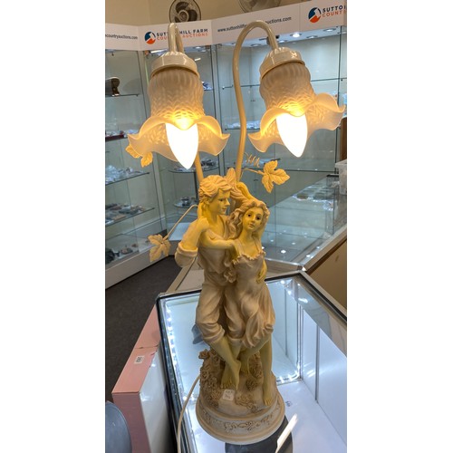 120 - Figurine lamp, working order, approximate height 26 inches