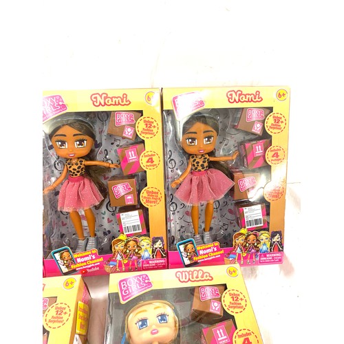 83 - 5 Boxes of brand new boxy girls by Jay play, 2 x willa 2 x Nomi 1 Riley