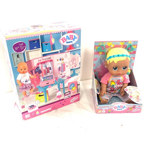 86 - Baby born 30 piece pop up shop and a baby born bouncing baby both brand new in the box