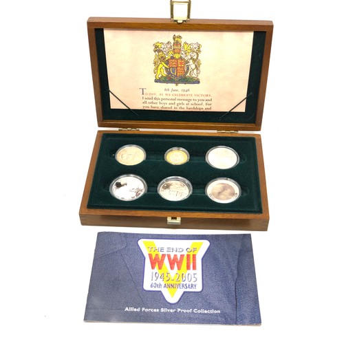 382 - The end of ww11 1945-2005 60th anniversary the allied forces silver proof collection